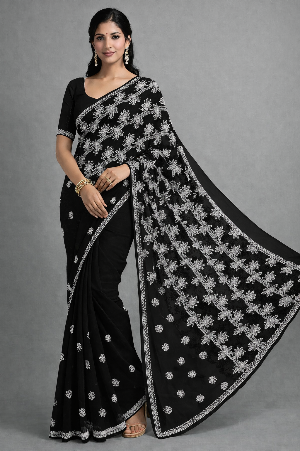 Black Palla Border Saree