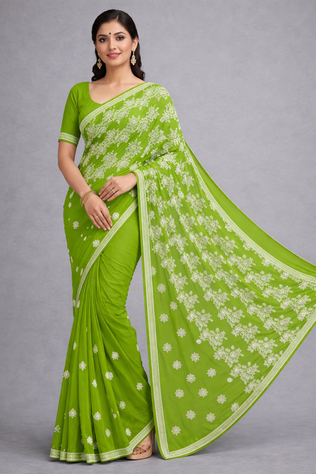 Green Palla Border Saree