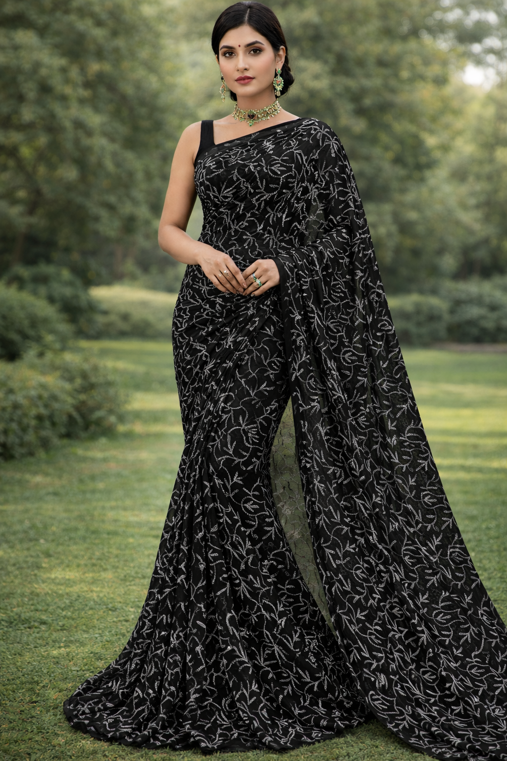 Black Tepchi Saree