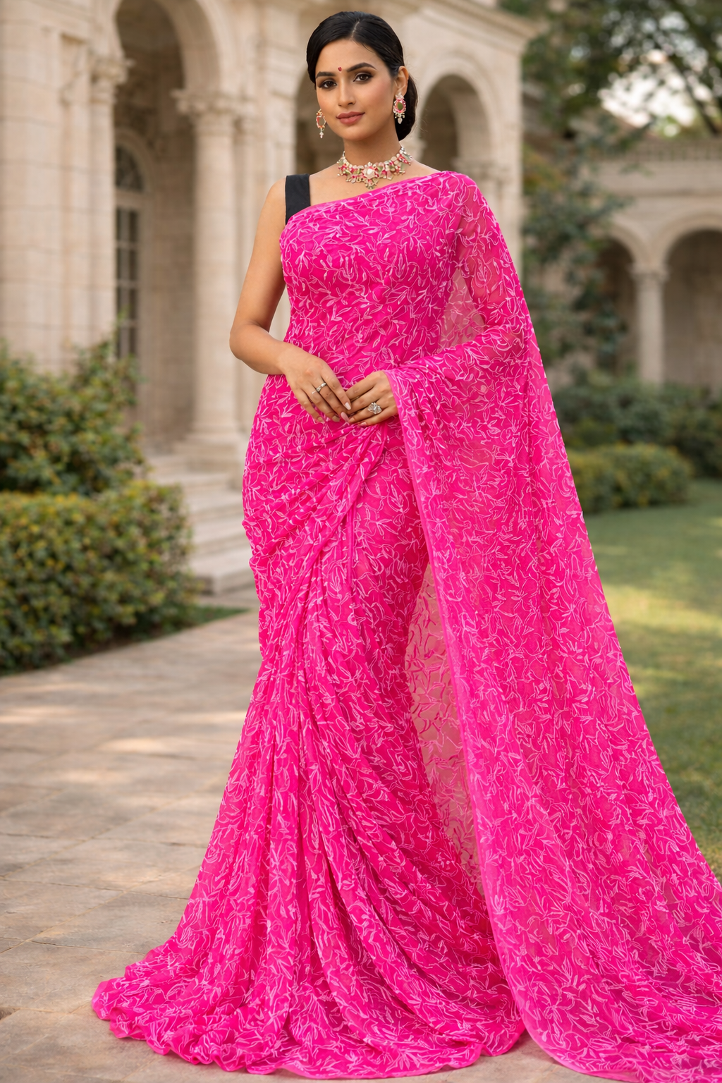 Pink Tepchi Saree