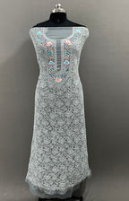 White Unstitched Suit Gorgette