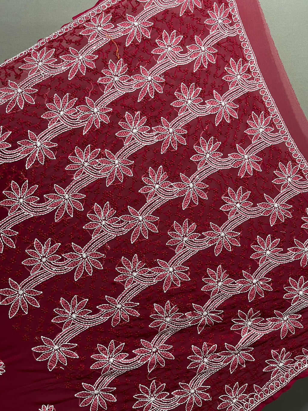 Maroon Palla Border Saree