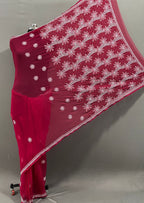 Maroon Palla Border Saree