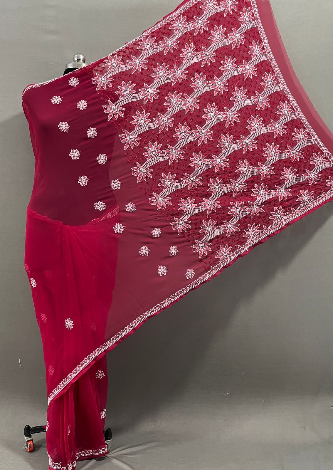 Maroon Palla Border Saree