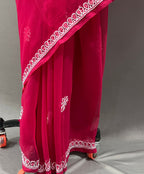 Maroon Palla Border Saree