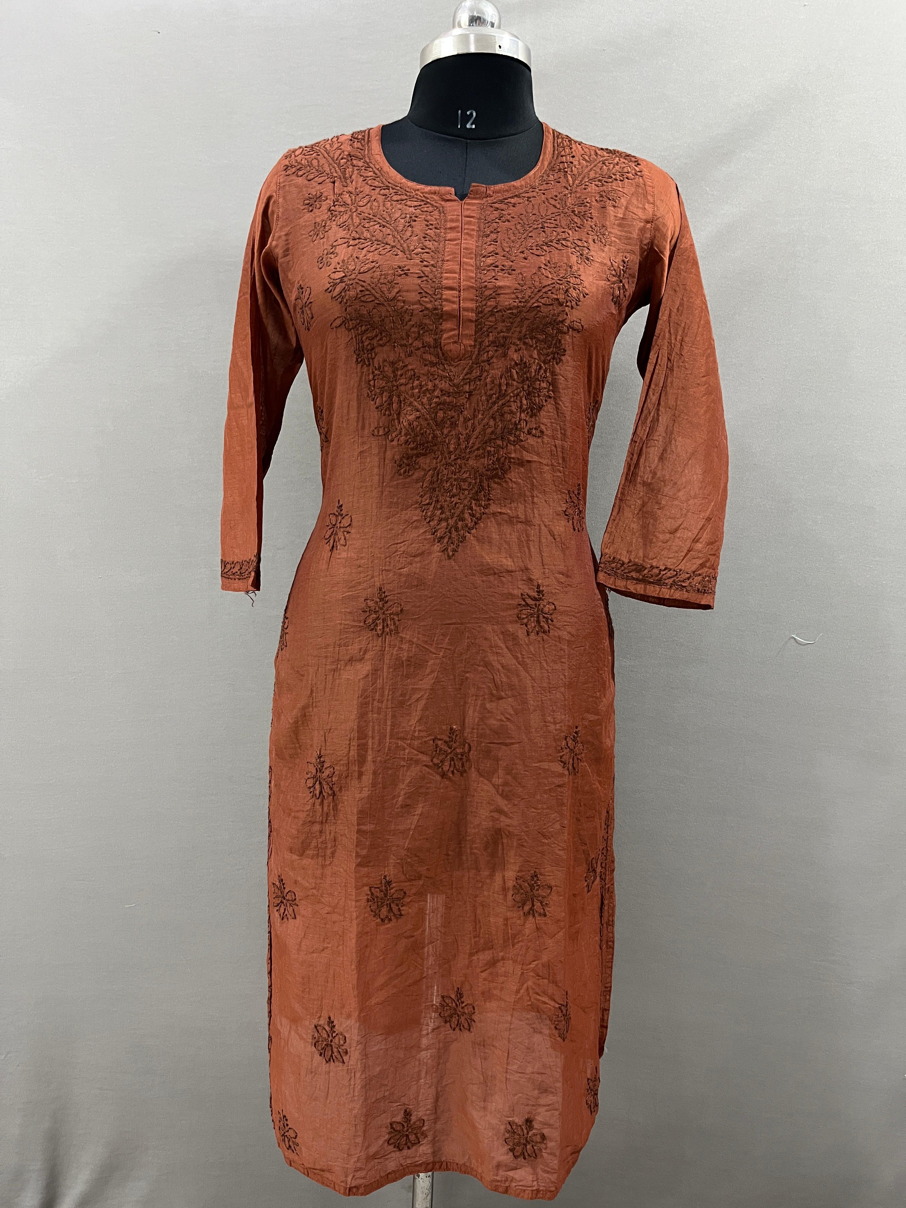 Brown Chanderi Kurta