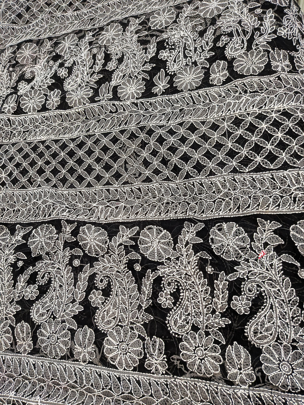 Black full Jaal Saree