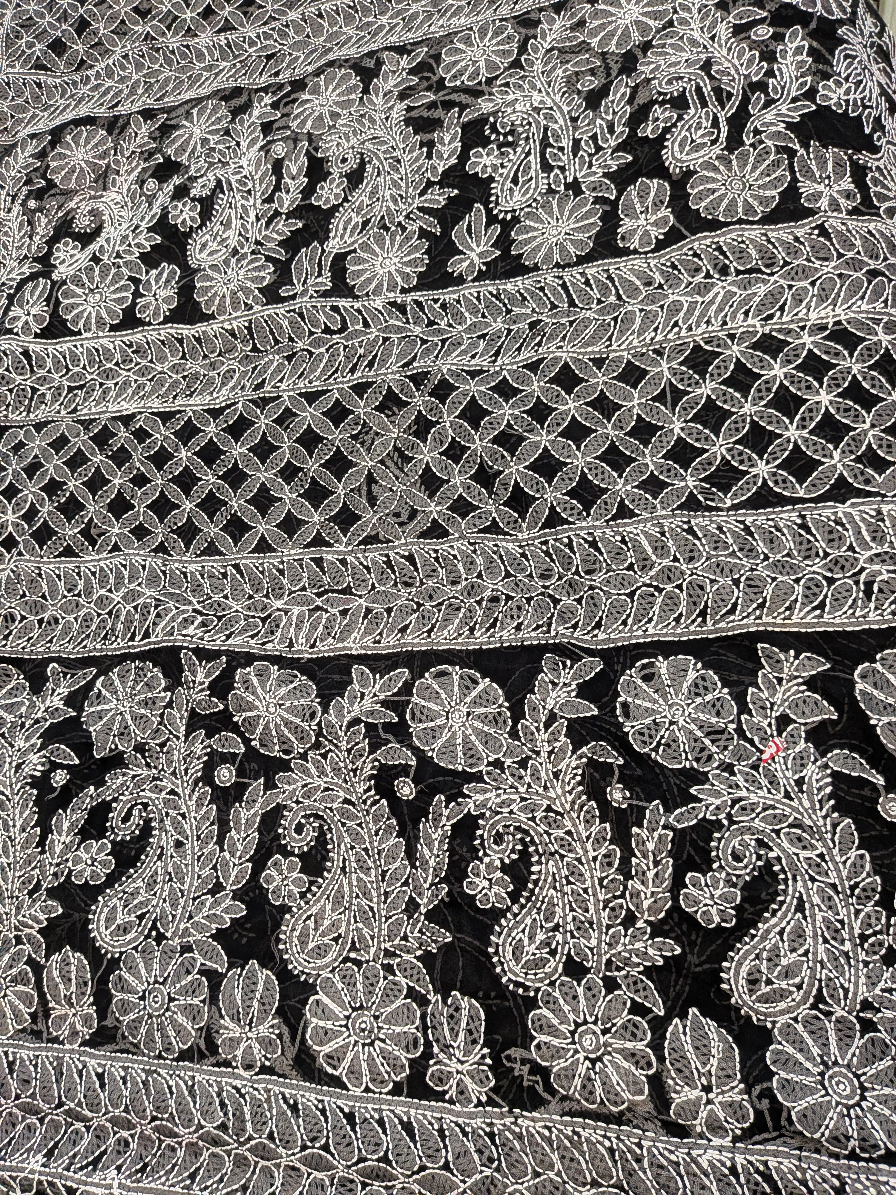 Black full Jaal Saree