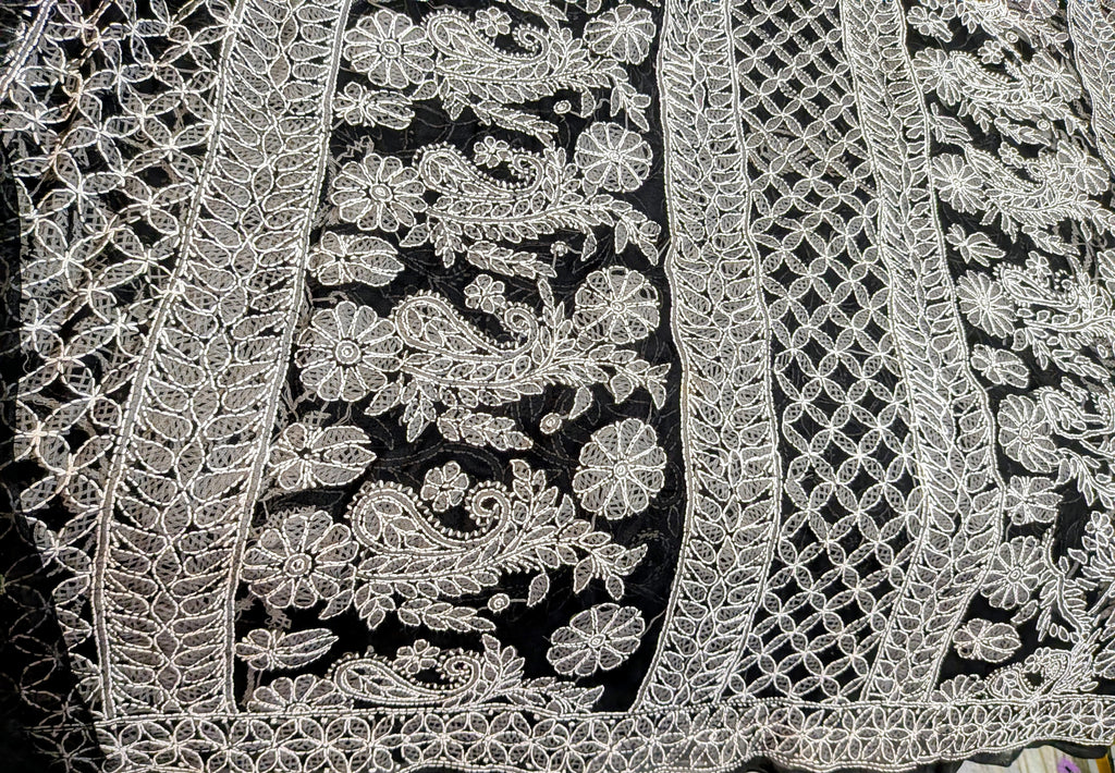 Black full Jaal Saree