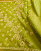 Green  mul chanderi saree