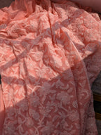 Peach Half Jaal Saree