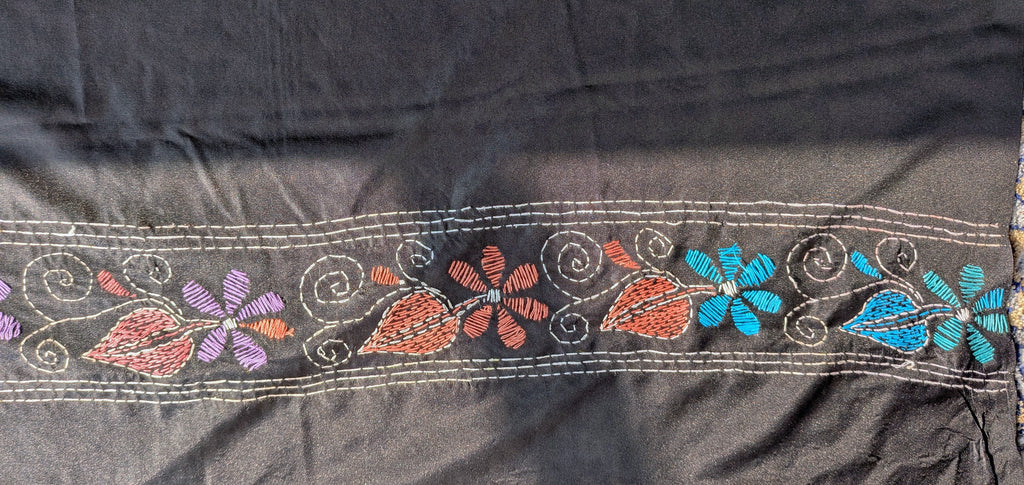 Black Kantha Saree