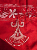 Red Kantha Saree