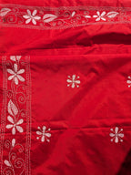 Red Kantha Saree