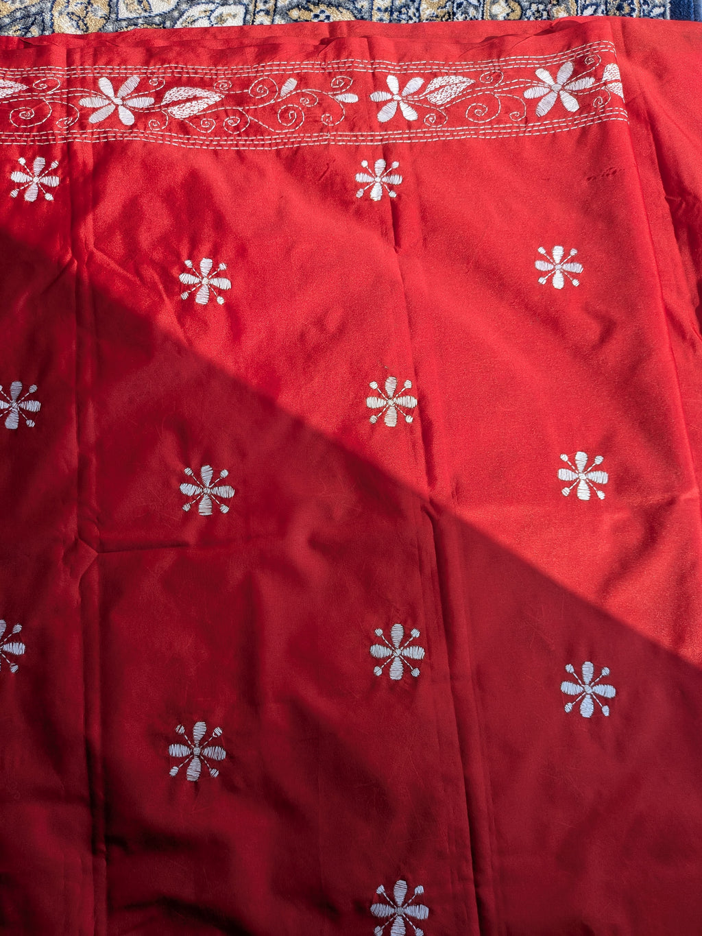 Red Kantha Saree