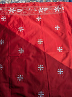 Red Kantha Saree