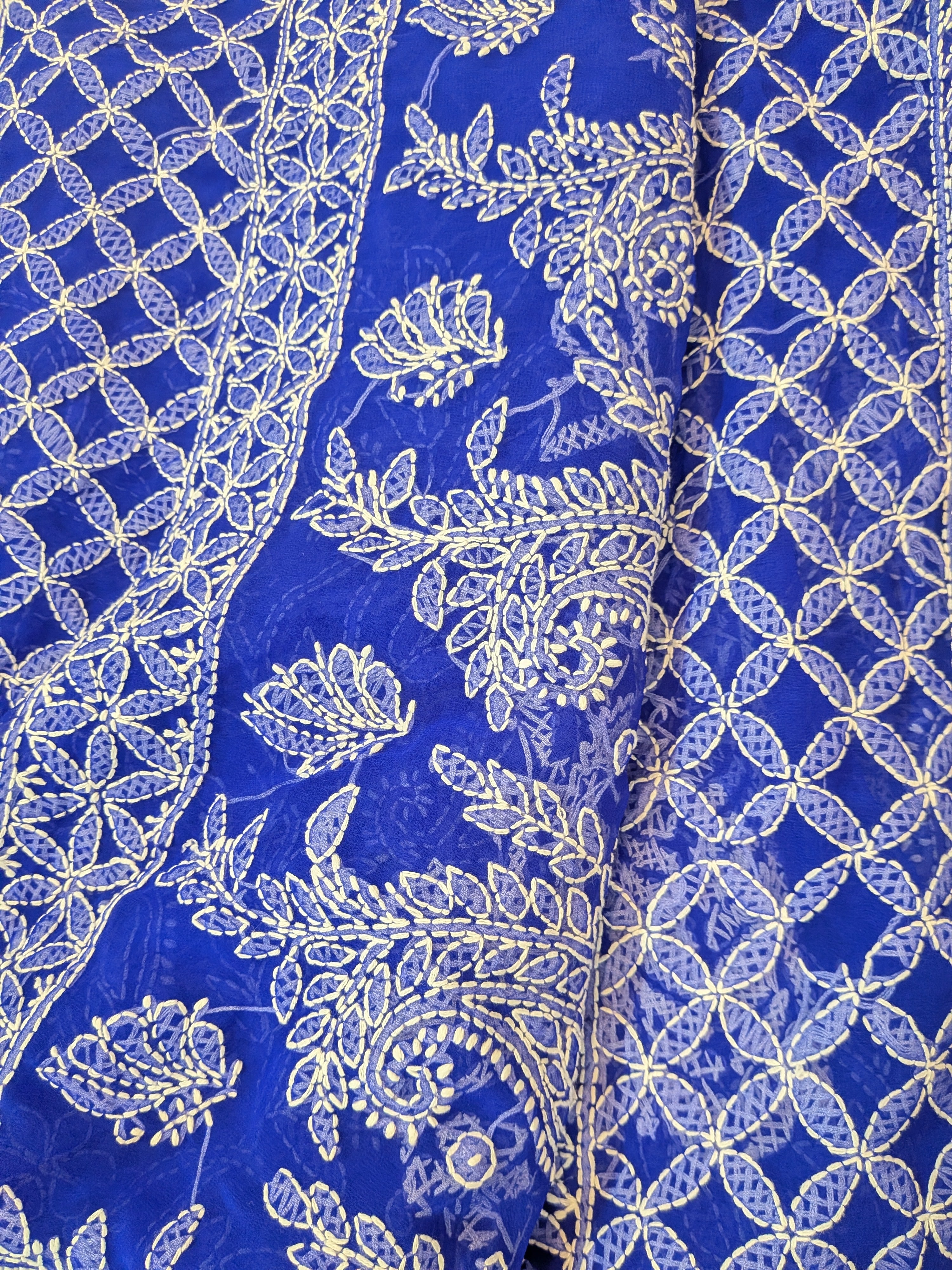 Peacock blue  full Jaal Saree