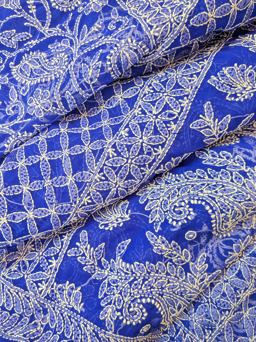 Peacock blue  full Jaal Saree