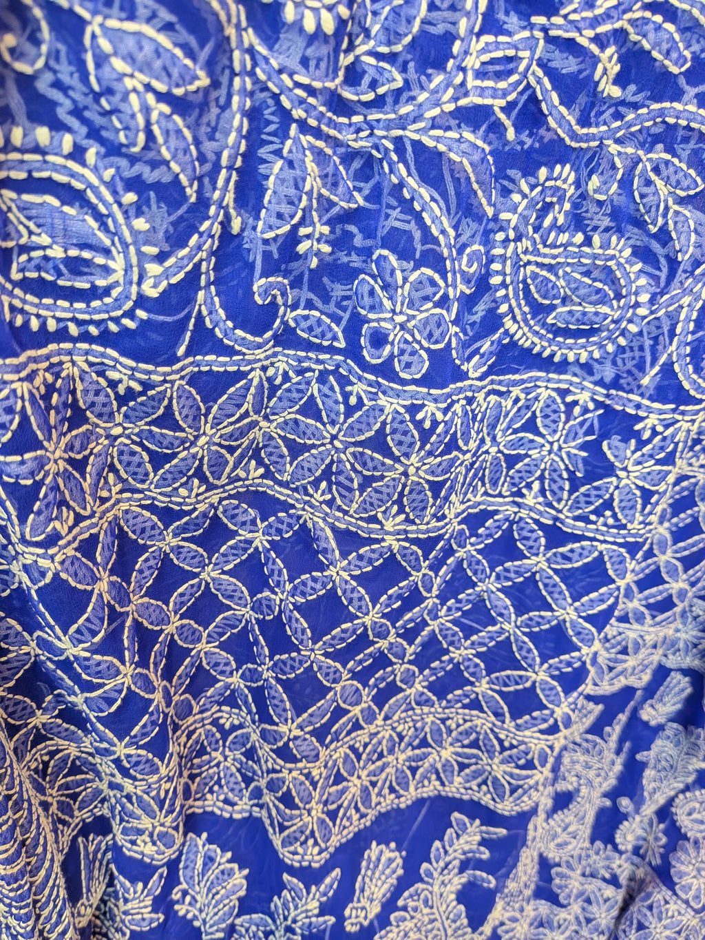 Peacock blue  full Jaal Saree