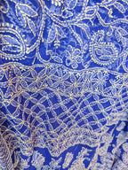 Peacock blue  full Jaal Saree