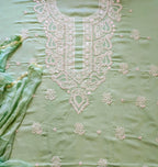 Sea Green Cotton Unstiched Suit