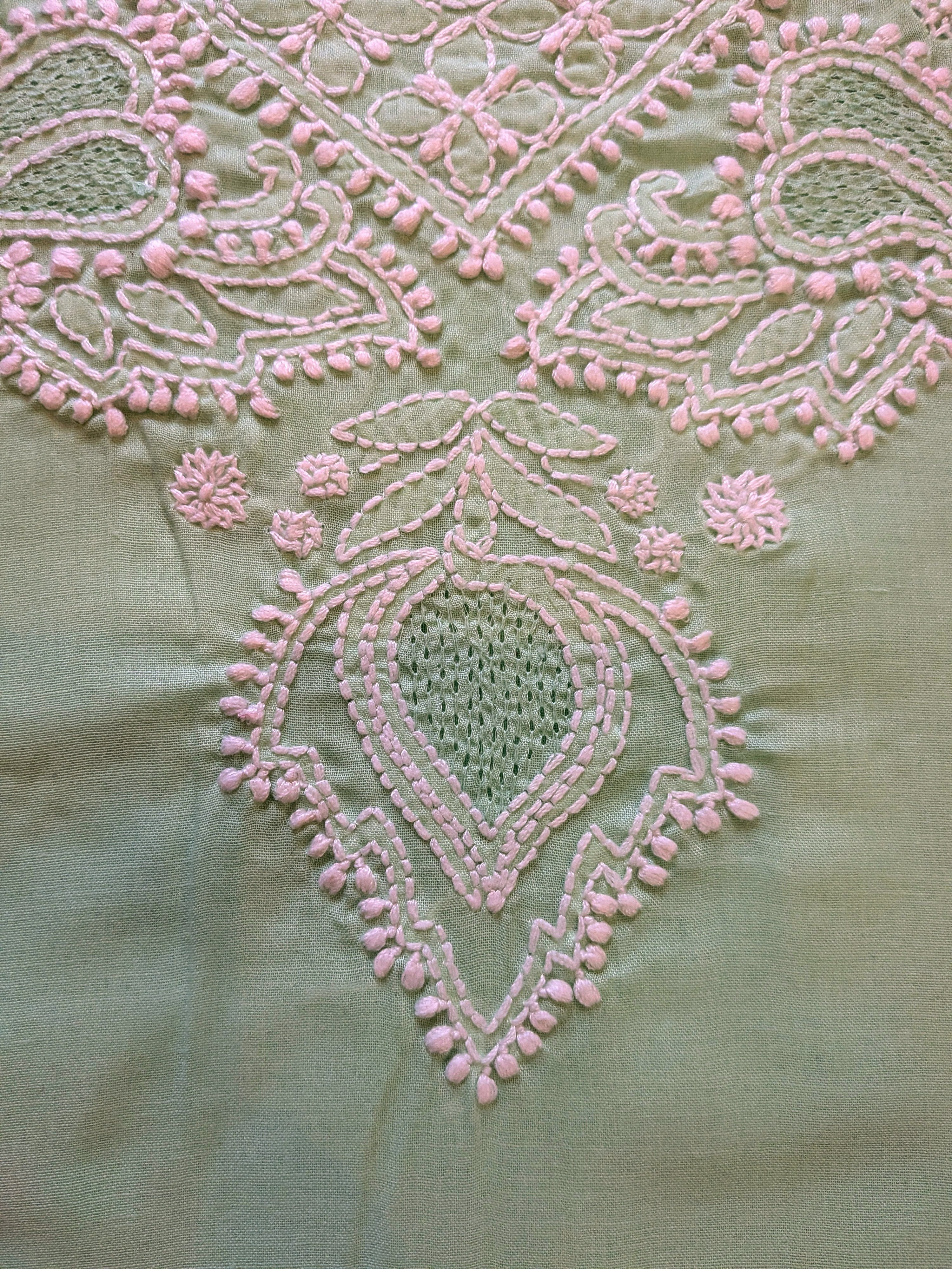 Sea Green Cotton Unstiched Suit