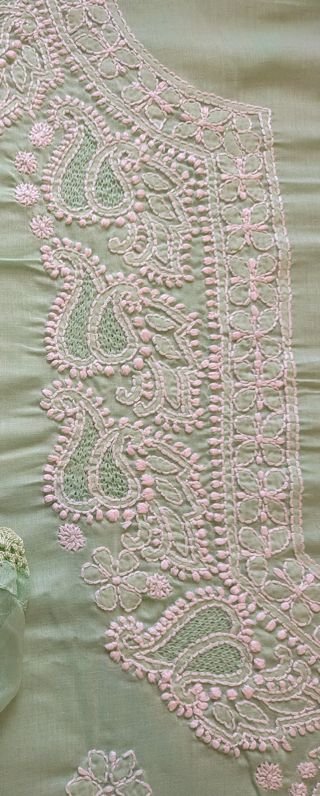 Sea Green Cotton Unstiched Suit