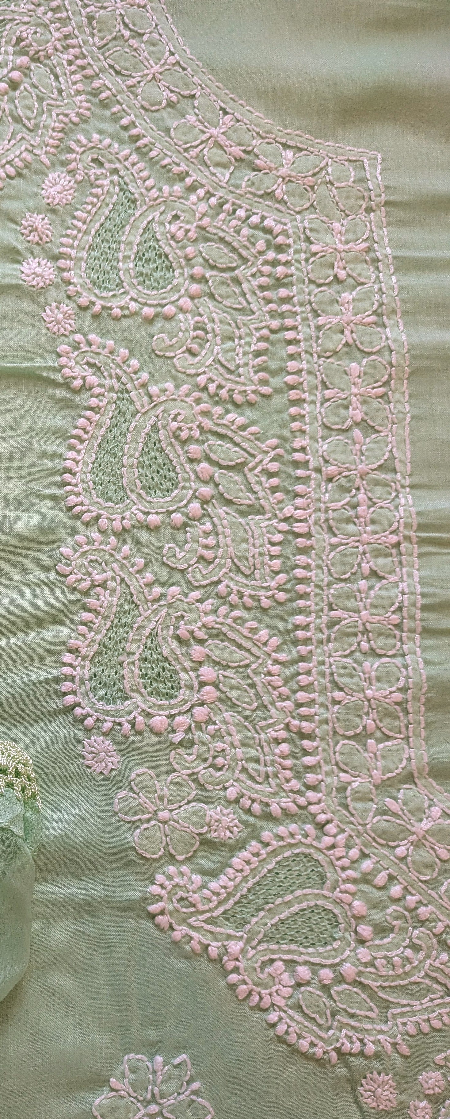 Sea Green Cotton Unstiched Suit