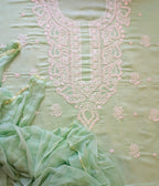 Sea Green Cotton Unstiched Suit