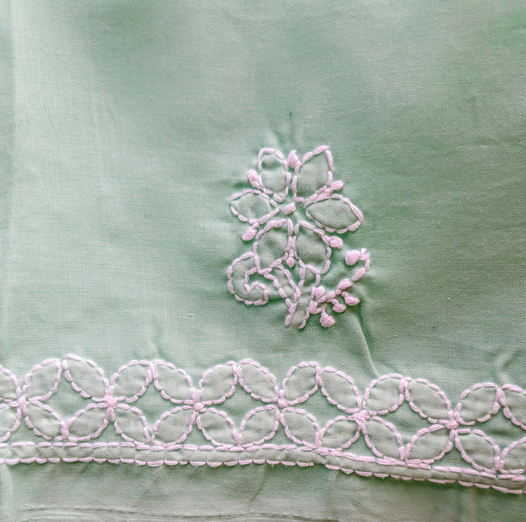 Sea Green Cotton Unstiched Suit