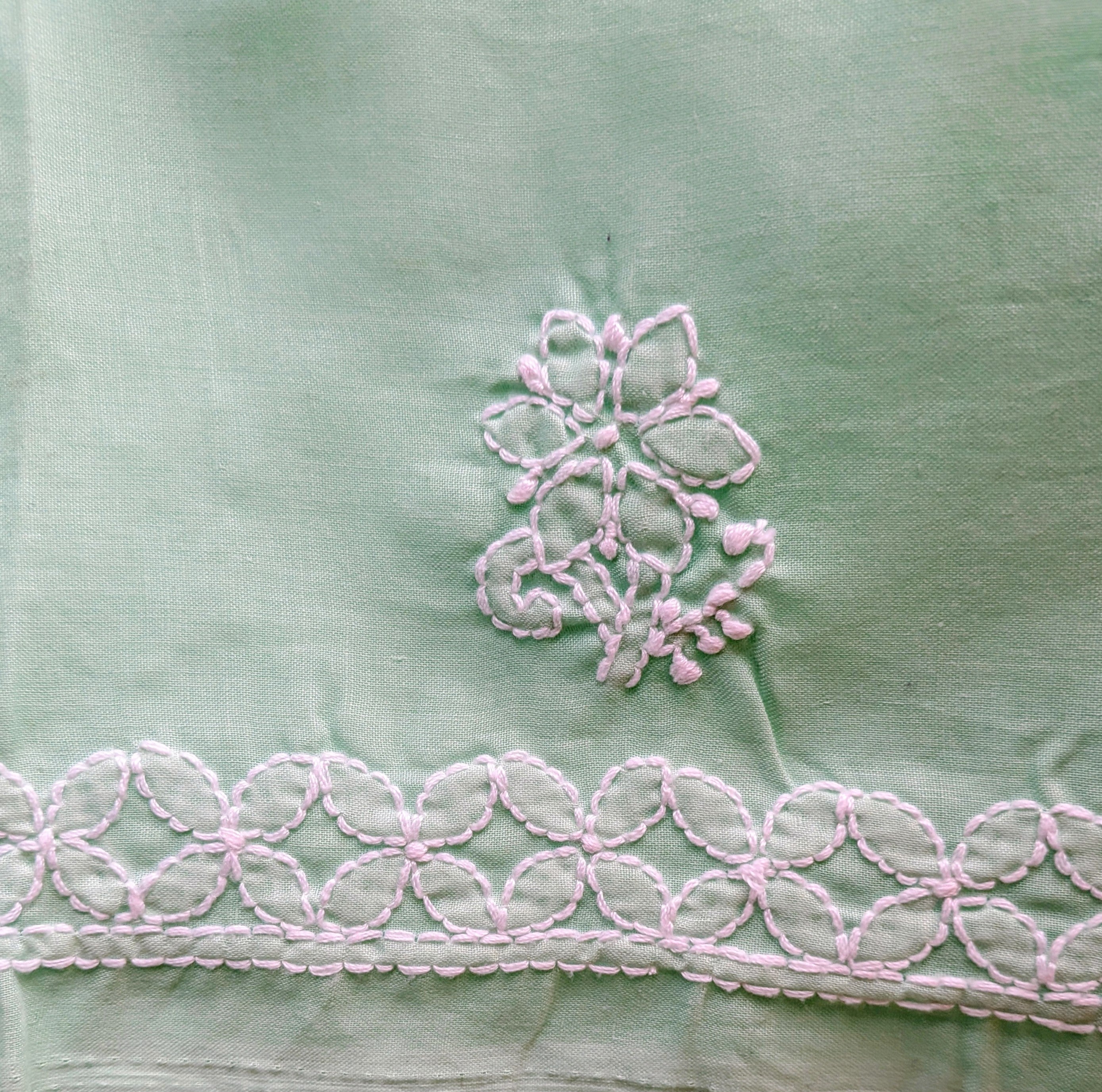 Sea Green Cotton Unstiched Suit