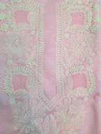Baby Pink Cotton Unstiched Suit