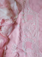 Baby Pink Cotton Unstiched Suit
