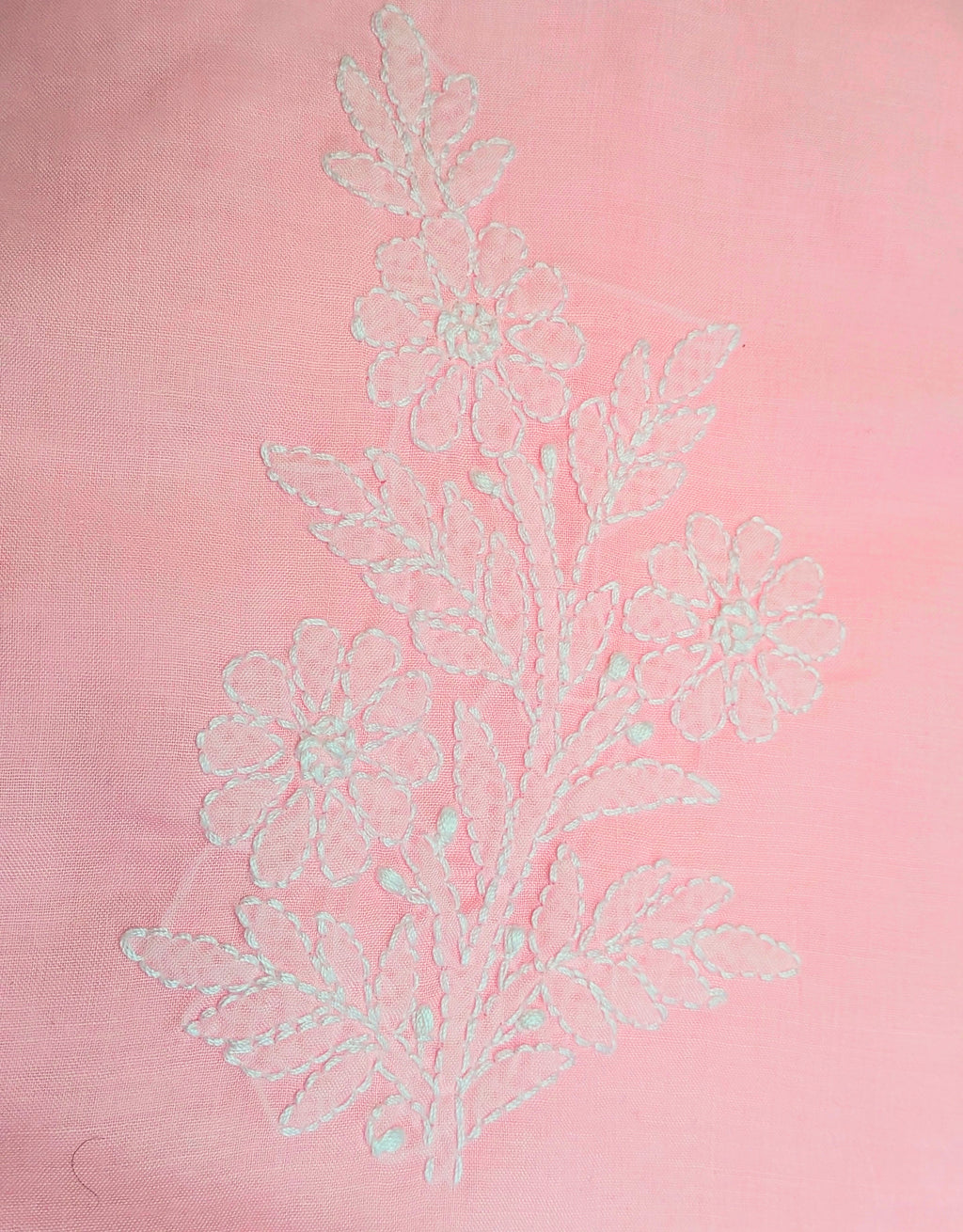 Baby Pink Cotton Unstiched Suit