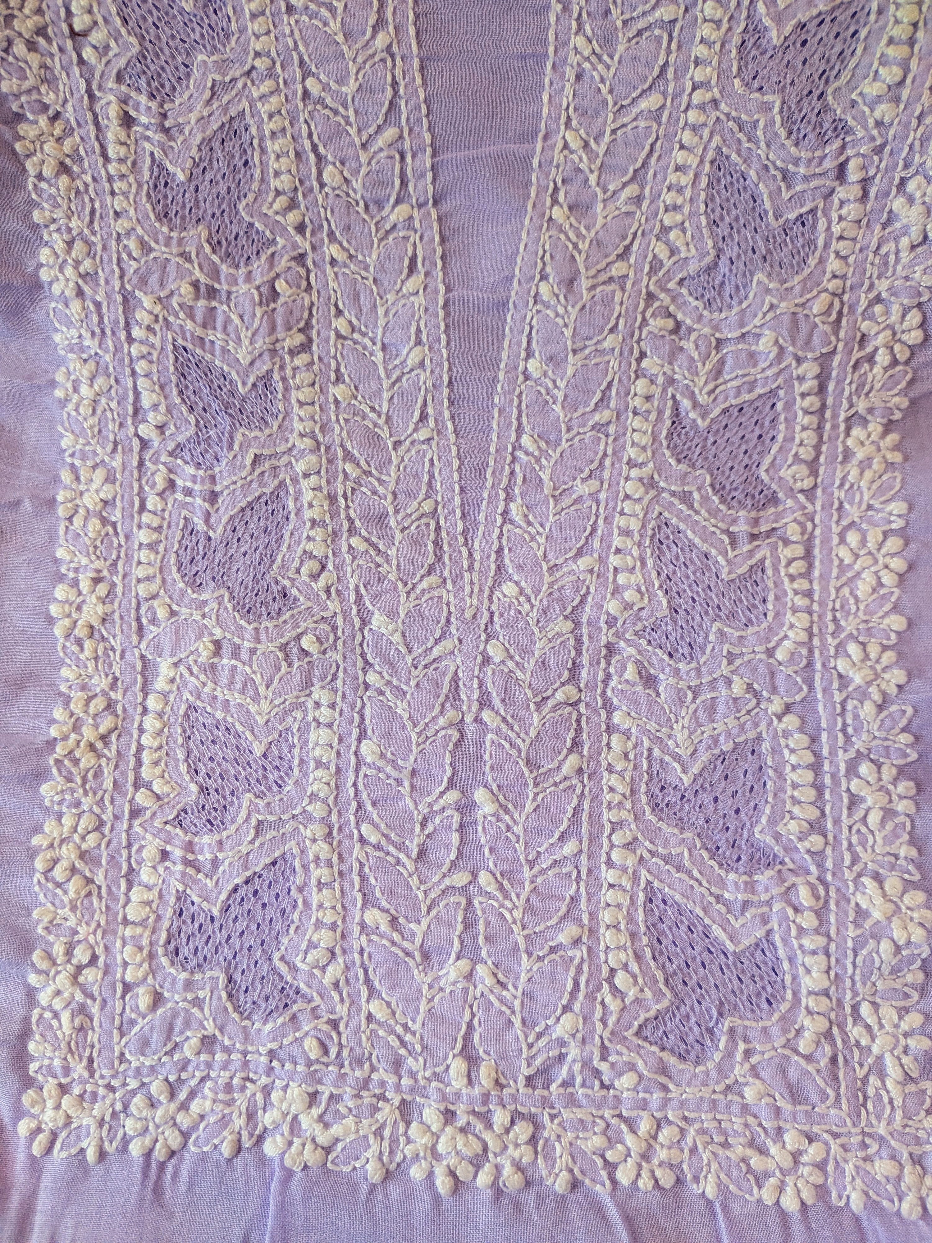Lavender Cotton Unstiched Suit