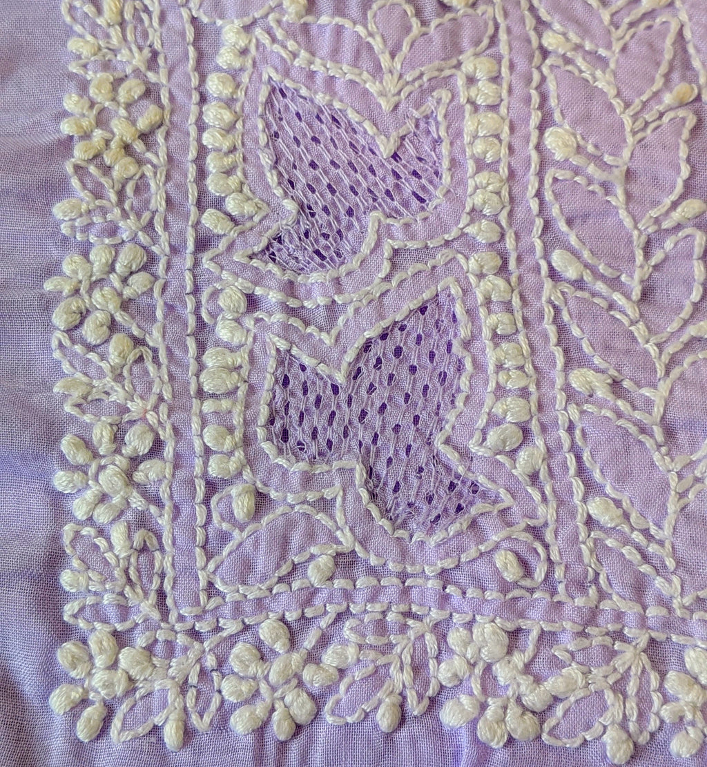 Lavender Cotton Unstiched Suit