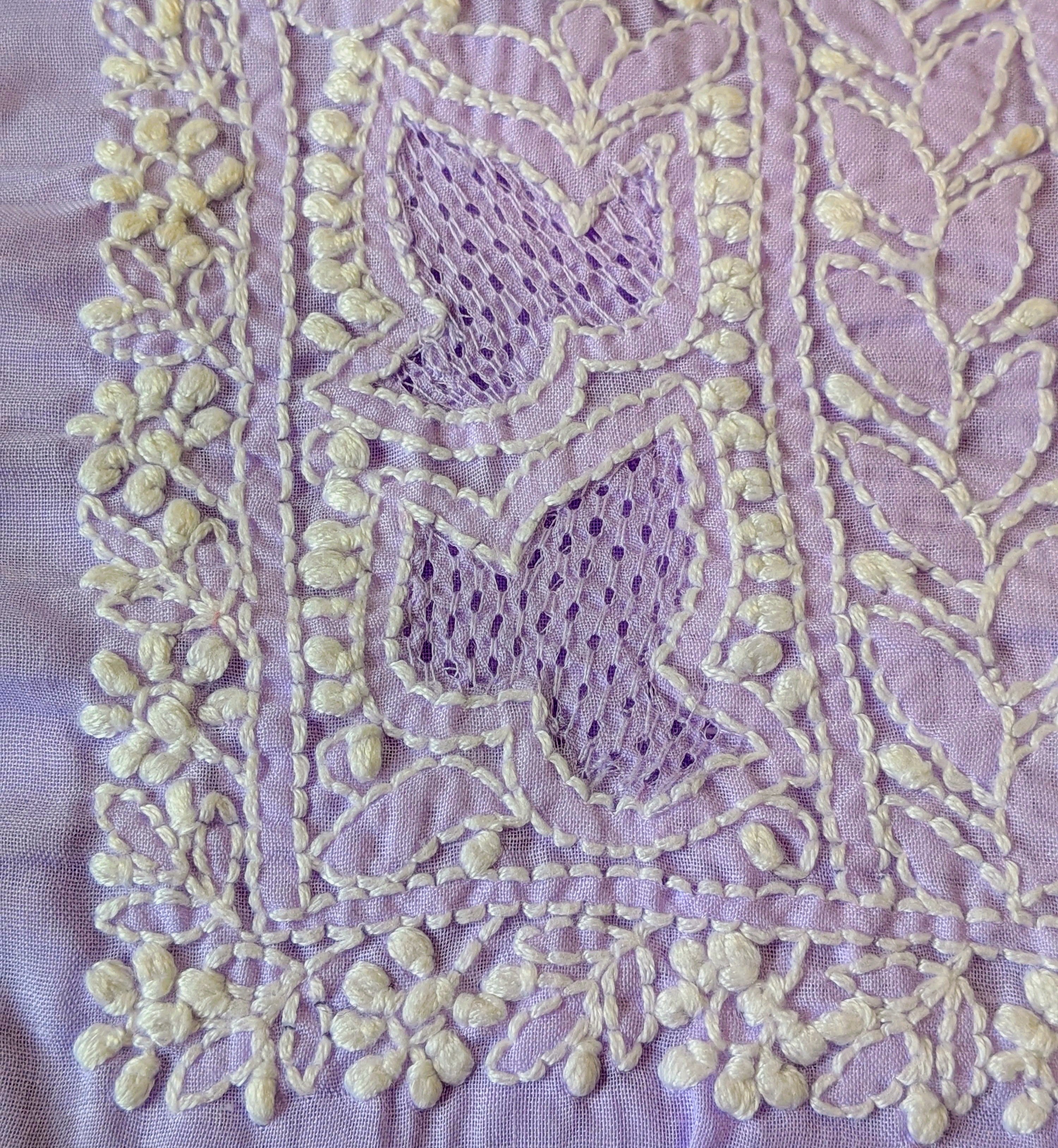 Lavender Cotton Unstiched Suit