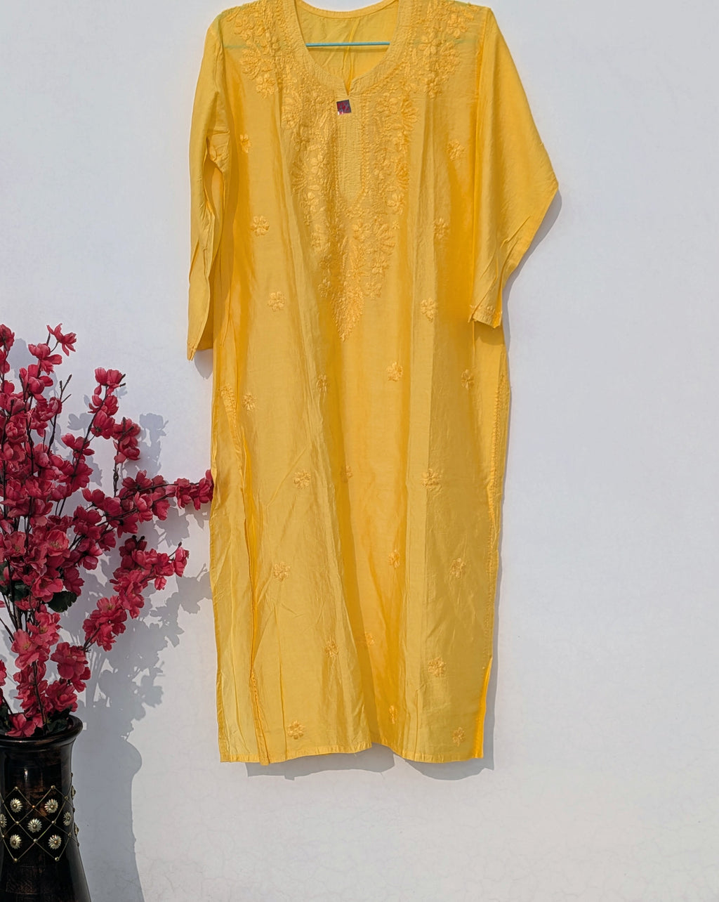 Yellow Chanderi Kurta