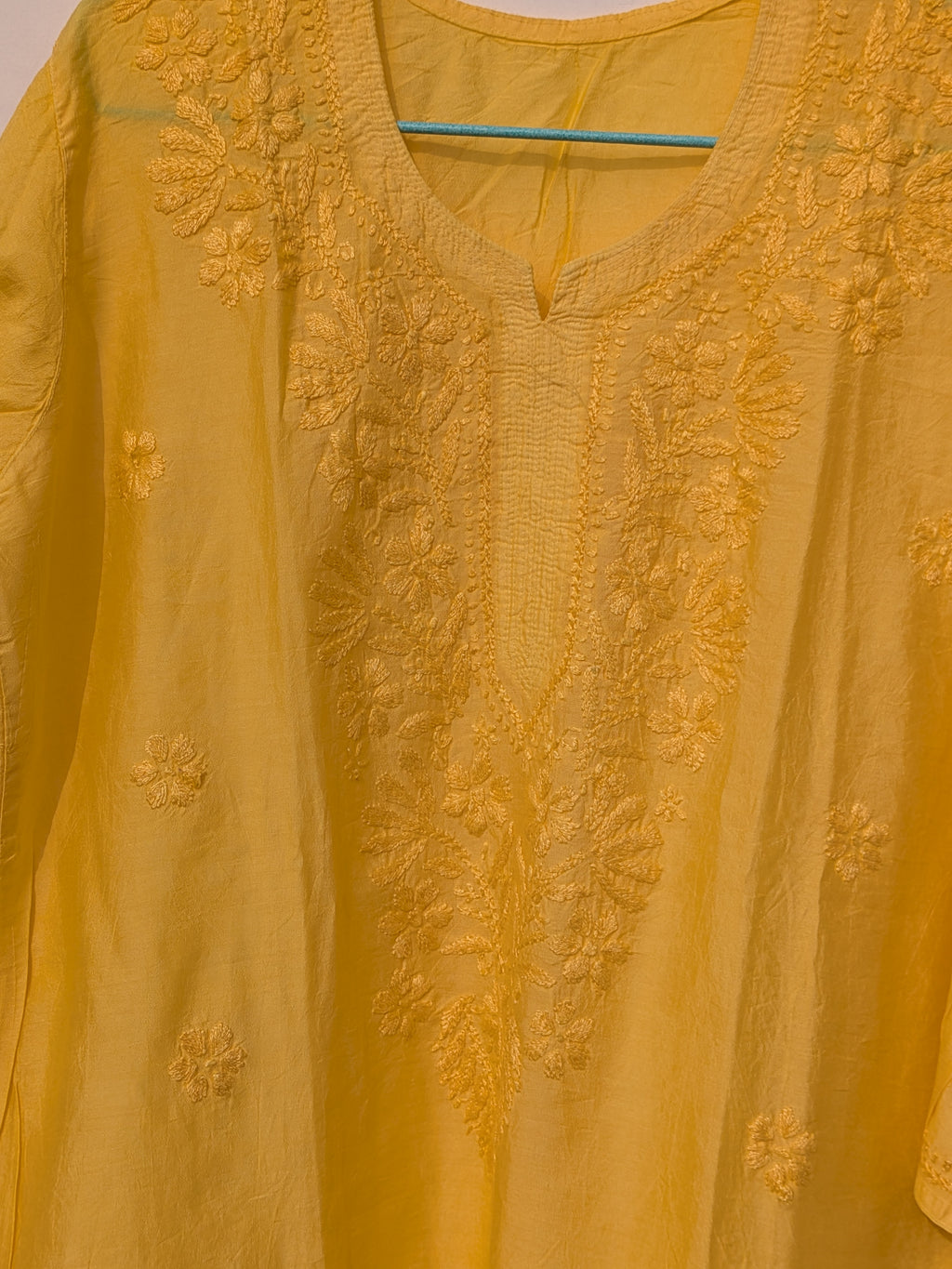 Yellow Chanderi Kurta