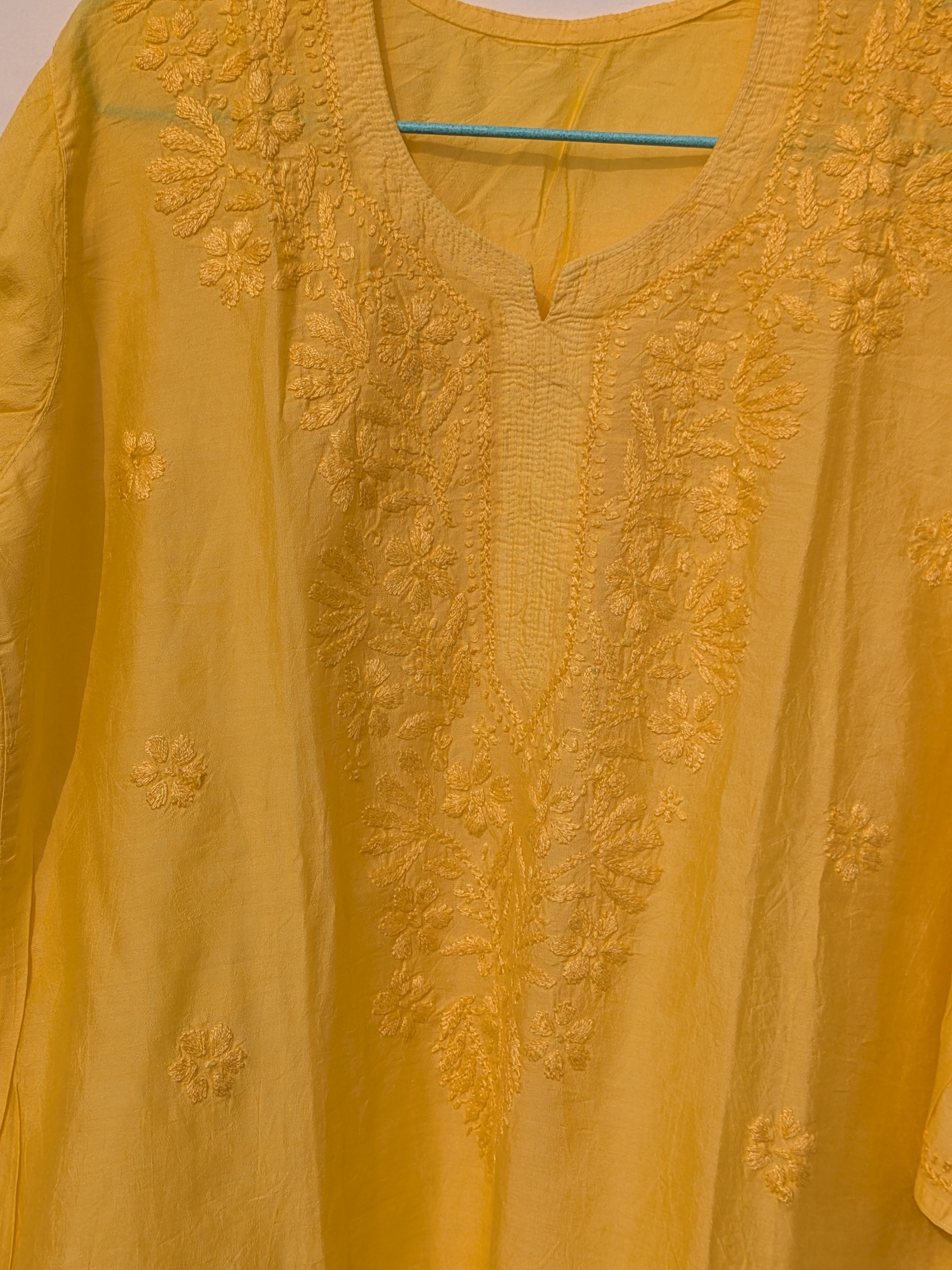Yellow Chanderi Kurta