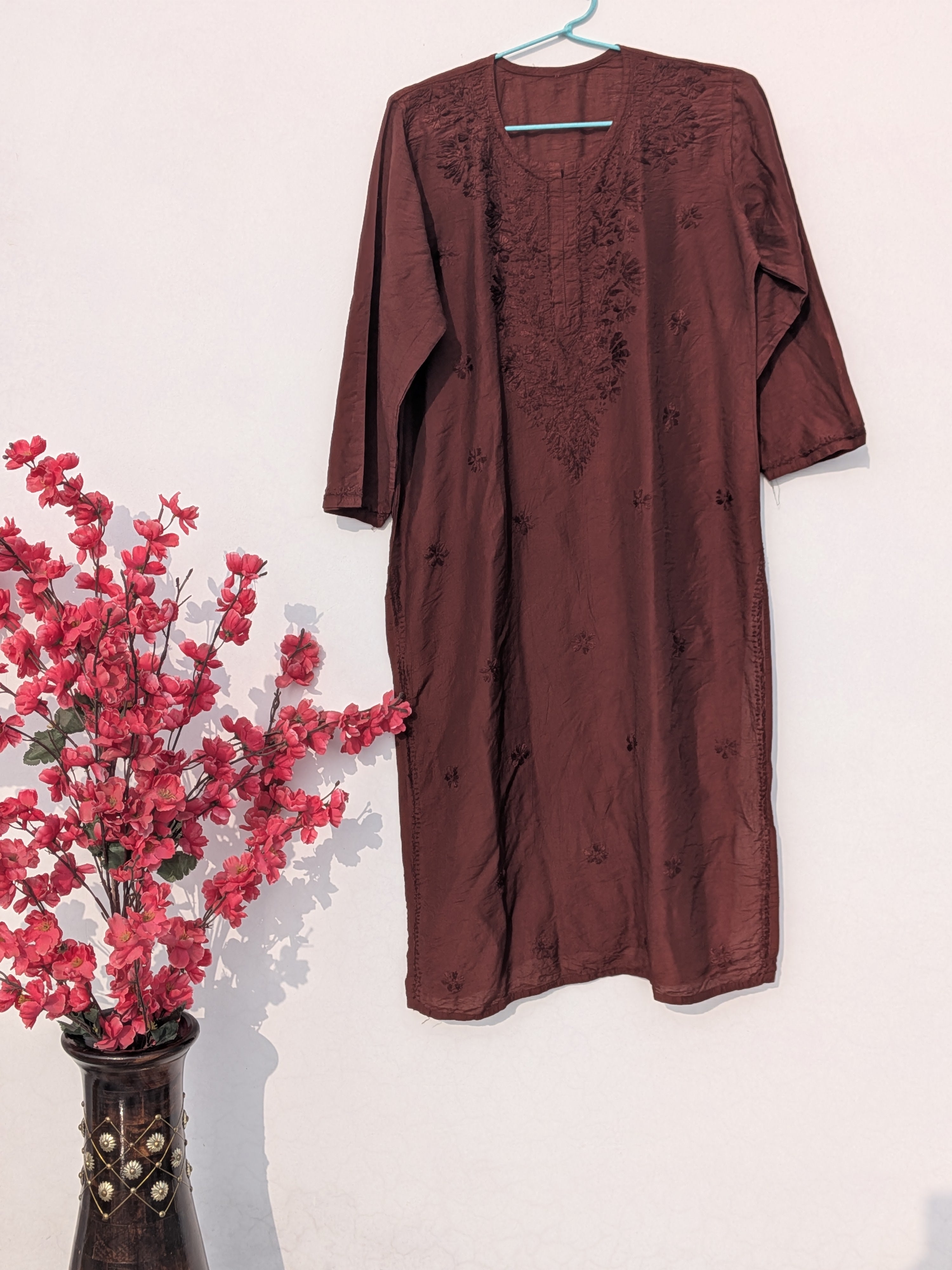Dark Brown Chanderi Kurta