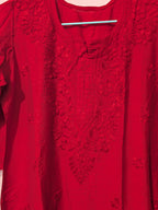 Dark Red Chanderi Kurta