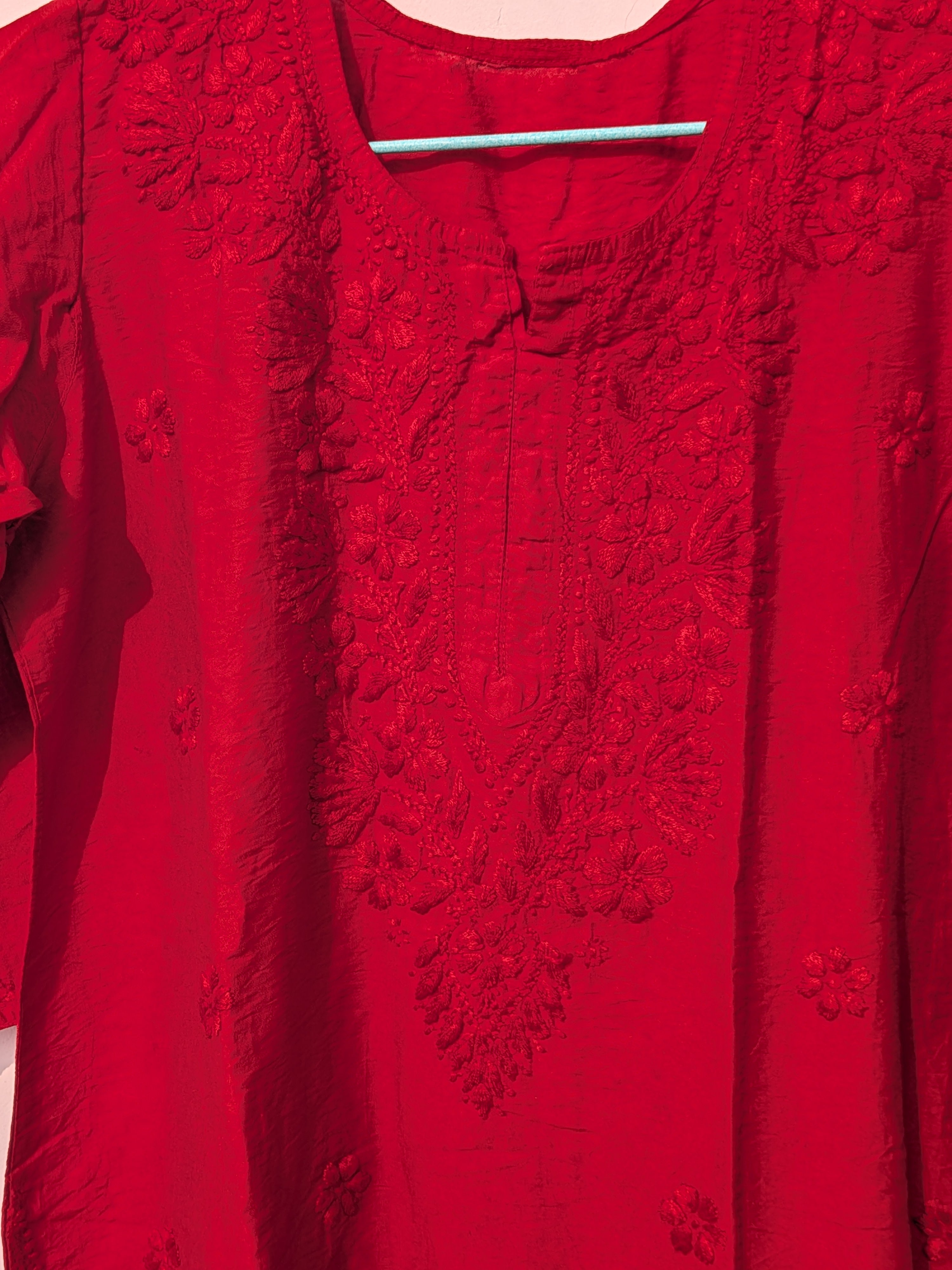 Dark Red Chanderi Kurta