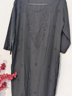 Dark Grey Chanderi Kurta