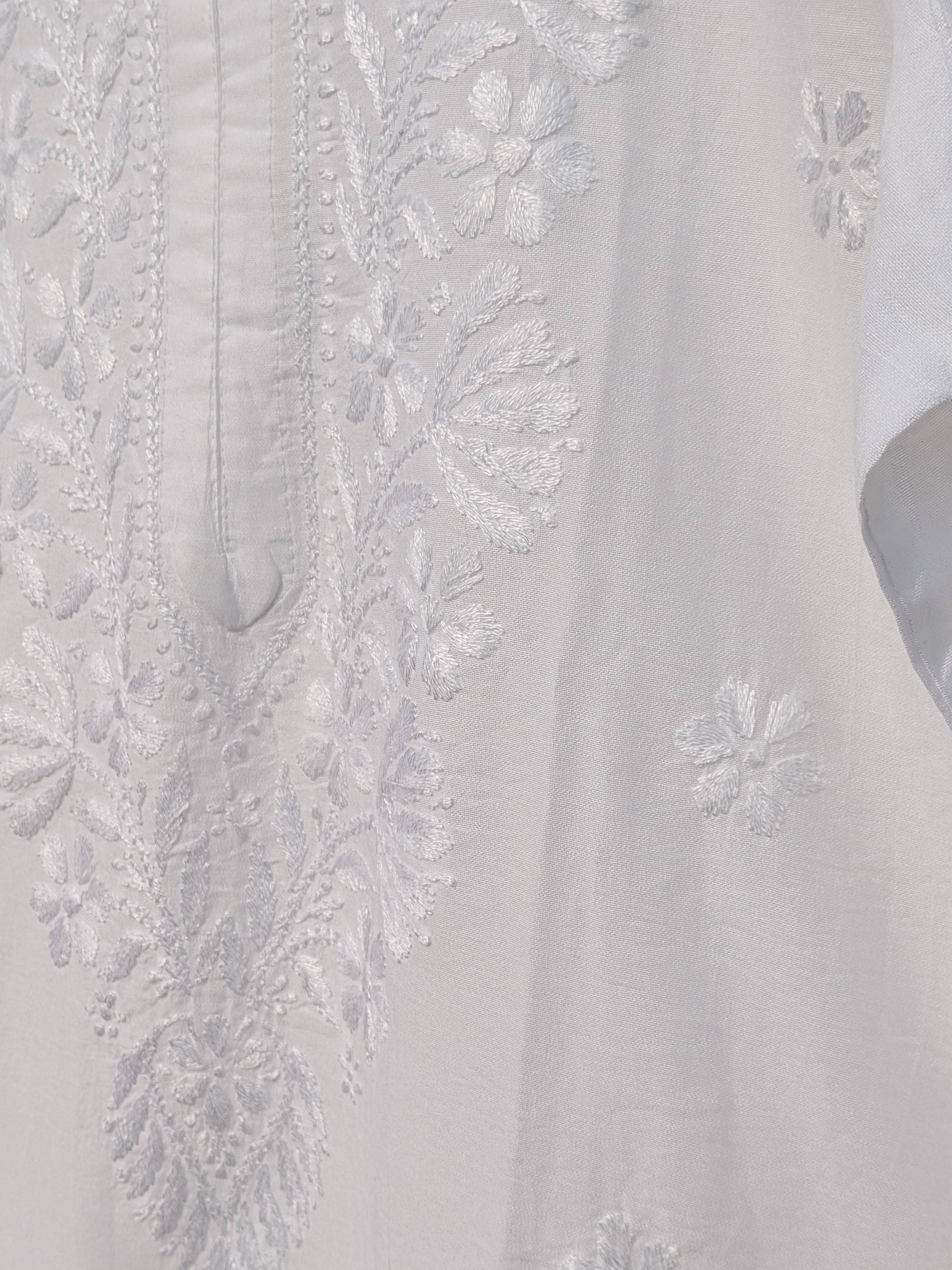 White Chanderi Kurta