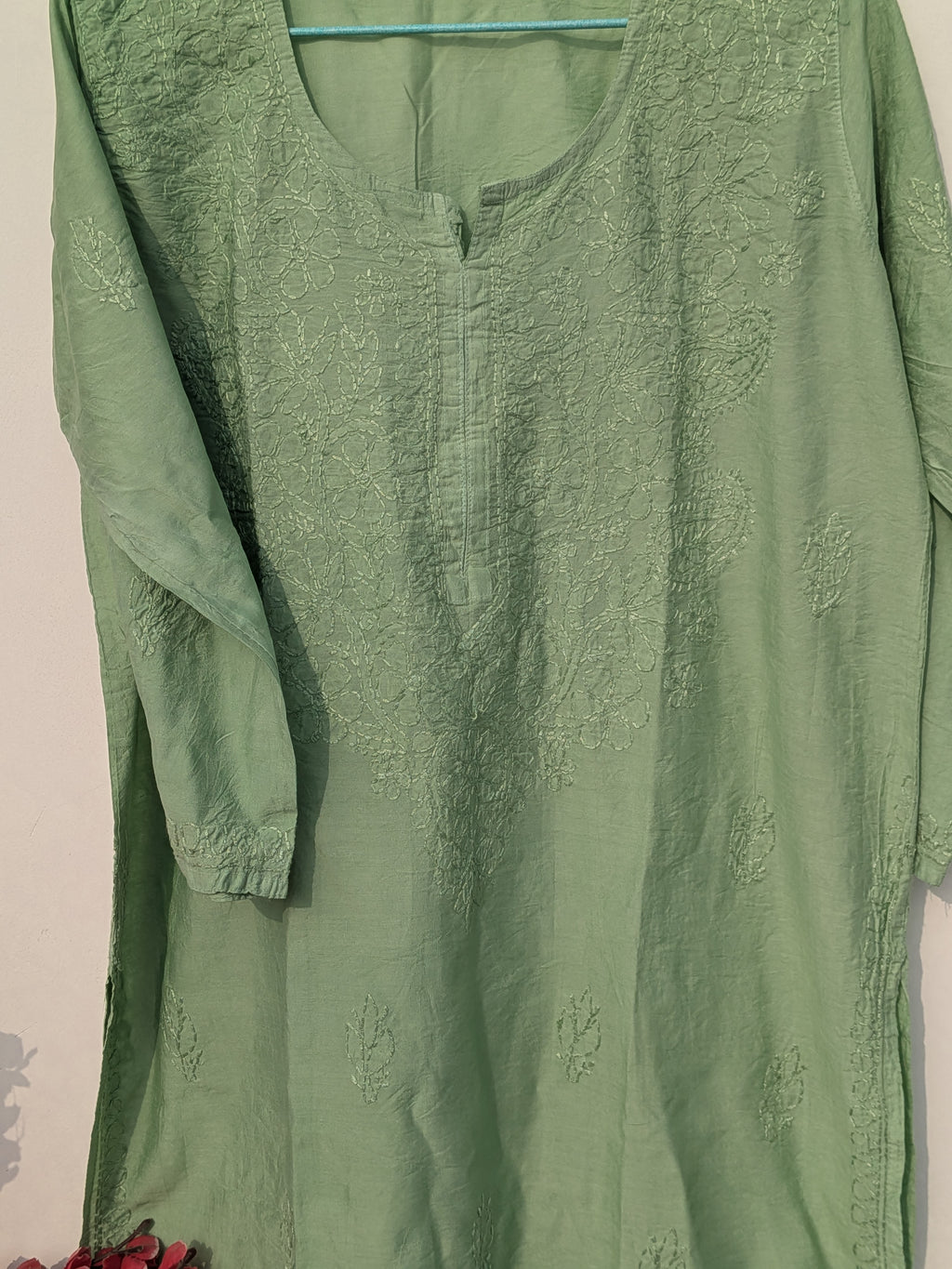 Mehndi Green Chanderi Kurta