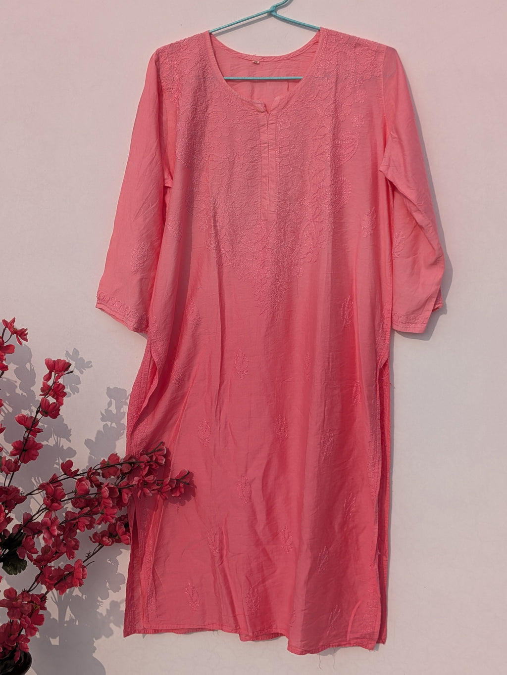 Pink Chanderi Kurta