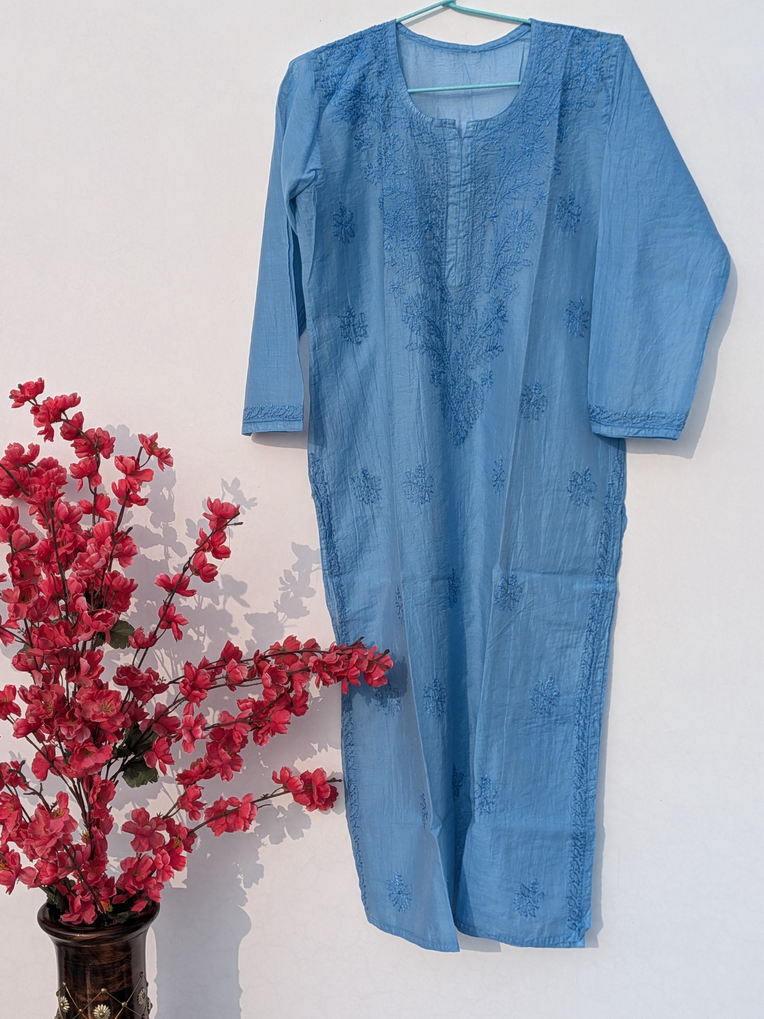 Sky Blue Chanderi Kurta