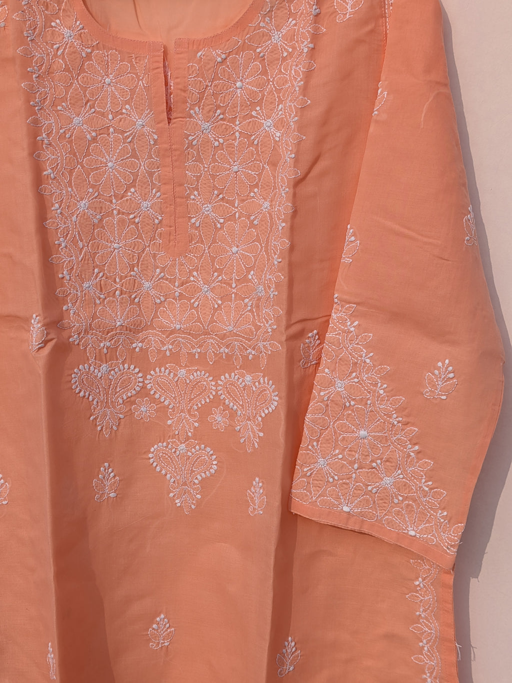 Peach Cotton Kurta