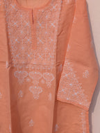 Peach Cotton Kurta